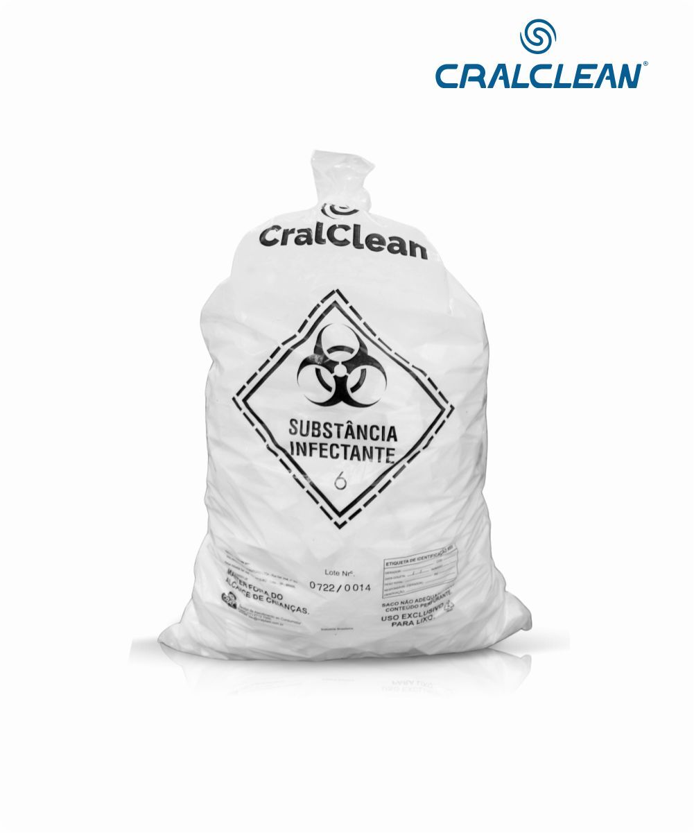 Saco para lixo hospitalar branco 100 litros